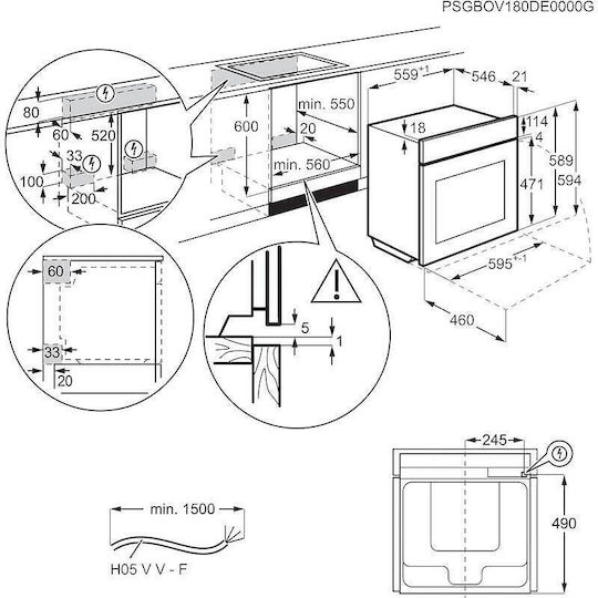 AEG 7000 Mealassist Cuptor Deasupra Blatului 71lt L59.5cm.
