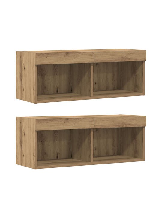 Wohnzimmer TV-Einheit Artisan Oak mit Beleuchtung L40xB28.5xH40cm