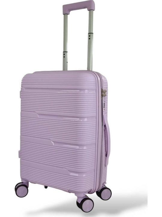 Playful Bags Cabin Travel Suitcase Hard Lila with 4 Wheels Height 55cm