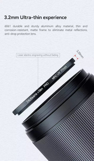 7artisans Филтър UV / PRO с диаметър 52мм с покритие MRC за фотоапаратни обективи