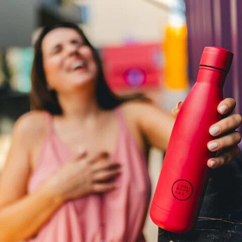 Cool Bottles Детска Бутилка За Вода Термос Неръждаема Стомана Vivid Червен 500ml