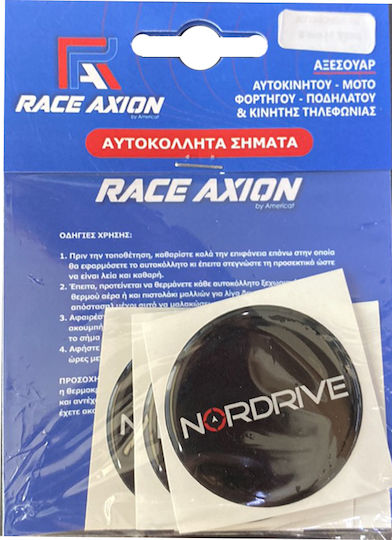 Race Axion Autoemblem Aufkleber mit Emaille Überzug 6.7 x 6.7cm für Autoreifen in Weiß Farbe 4Stück