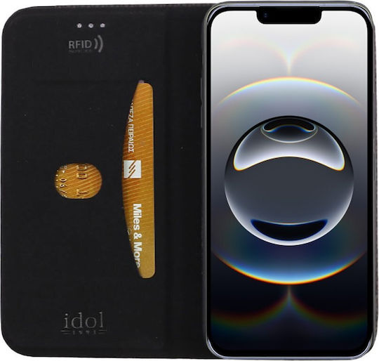 Idol 1991 Книга Изкуствена Кожа / Силикон Черен iPhone 17e / 16e