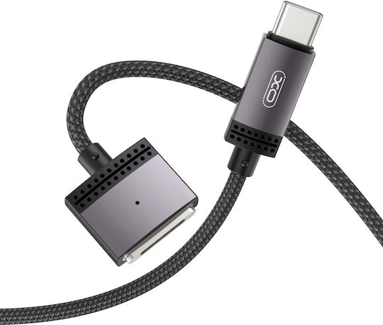 XO Плетена USB 2.0 Кабел USB-C мъжки - Magsafe 3 100W Черен 2м (16.005.0374)