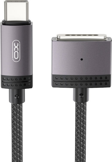 XO Плетена USB 2.0 Кабел USB-C мъжки - Magsafe 3 100W Черен 2м (16.005.0374)