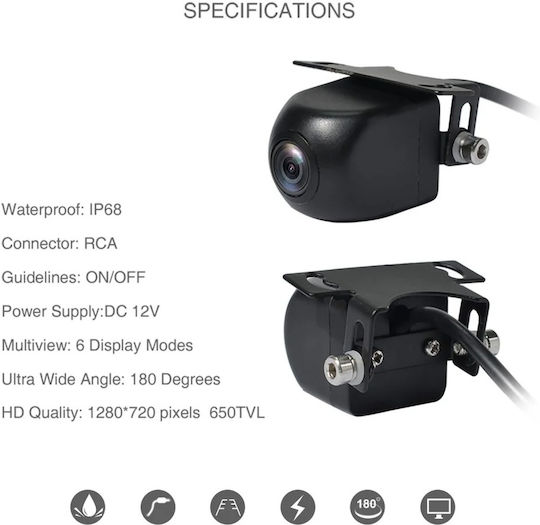Bizzar Waterproof Car Reverse Camera with Night Vision Universal