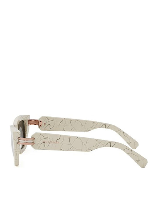 Bvlgari Damen Sonnenbrille mit Beige Kunststoff Gestell und Beige Linse