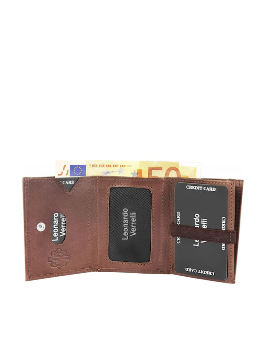Δερμάτινο Ανδρικό Πορτοφόλι Καρτών με RFID Καφέ