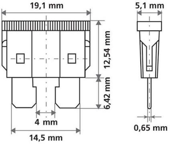 Lampa Smart-Led Indicator Fuses 12/24V 25A Σετ Ασφάλειες Αυτοκινήτου Μαχαιρωτές 6τμχ