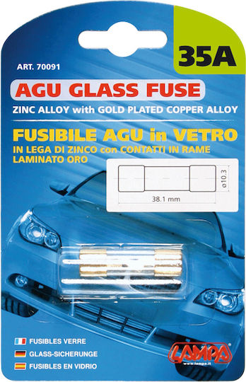Lampa AGU Glass Fuse 35A Ασφάλεια Αυτοκινήτου Γυάλινη Στρογγυλή