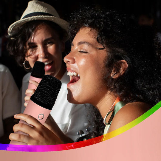 Karaoke Speaker with Wireless Microphones and Lighting Effects KPS2 Pink