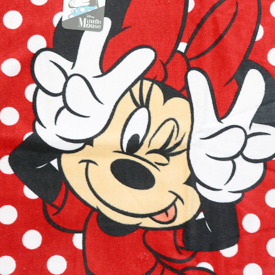 Disney Minnie Mouse Children's Cotton Beach Poncho 55x110cm Ye18267 Red