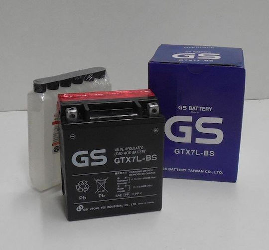 GS Motorcycle Battery YTX7L-BS 100A with Capacity 6Ah