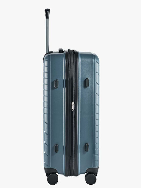 Lavor Large Hard Gray Travel Suitcase with 4 Wheels Height 75cm