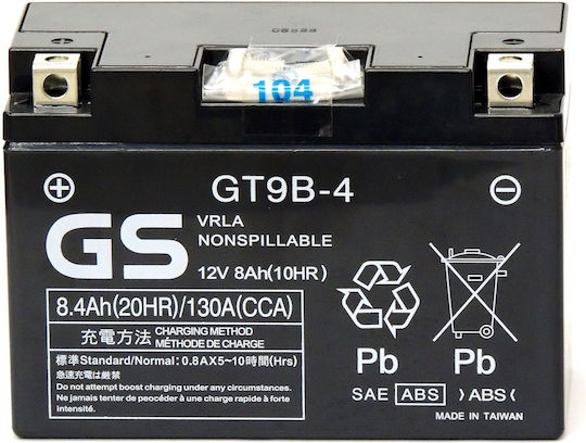 GS Κλειστού Τύπου Μπαταρία Μοτοσυκλέτας YT9B-4