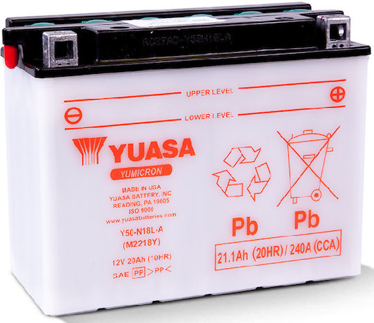 Yuasa Yumicron Motorradbatterie mit Kapazität 20Ah