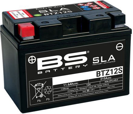 BS Motorradbatterie YTZ12-S mit Kapazität 11.6Ah
