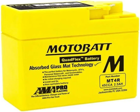 MotoBatt Μπαταρία Μοτοσυκλέτας με Χωρητικότητα 2Ah