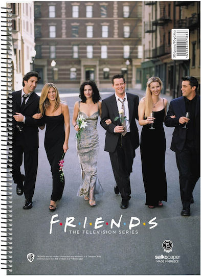 Salko Paper Spiral Caiet Cu dungi A4 120 de Foi 4 de Subiecte Friends 1buc (Diverse modele/culori)