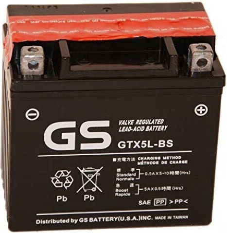 GS Motorcycle Battery YTX5L-BS with Capacity 4Ah