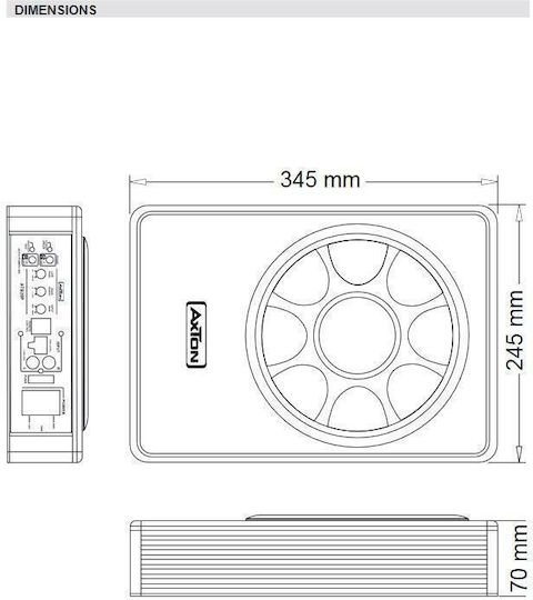 Axton Slim Αυτοενισχυόμενο Subwoofer Αυτοκινήτου 150W RMS με Κούτα
