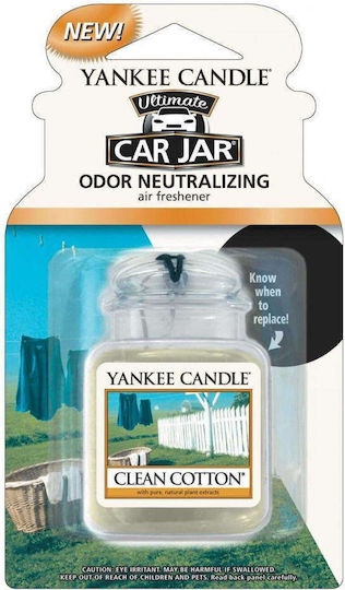 Yankee Candle Air Freshener Tab Pendand Car Jar Ultimate Clean Cotton 1220878
