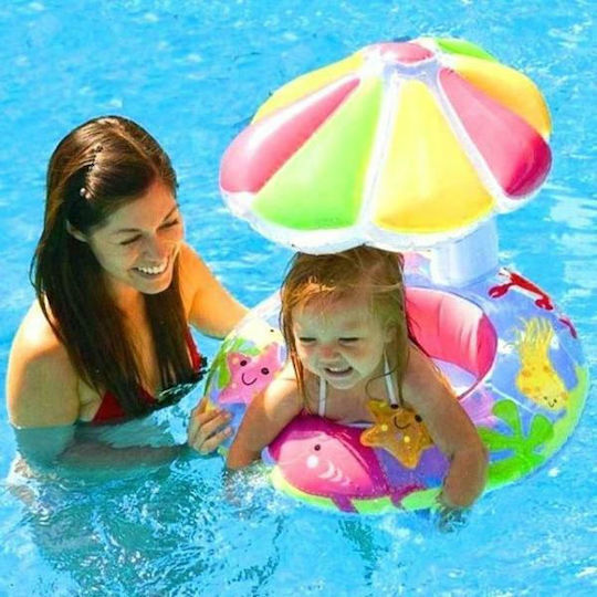 Majorca Βρεφικό Σωσίβιο Swimtrainer με Σκίαστρο για 1 Ετών και Άνω Ροζ