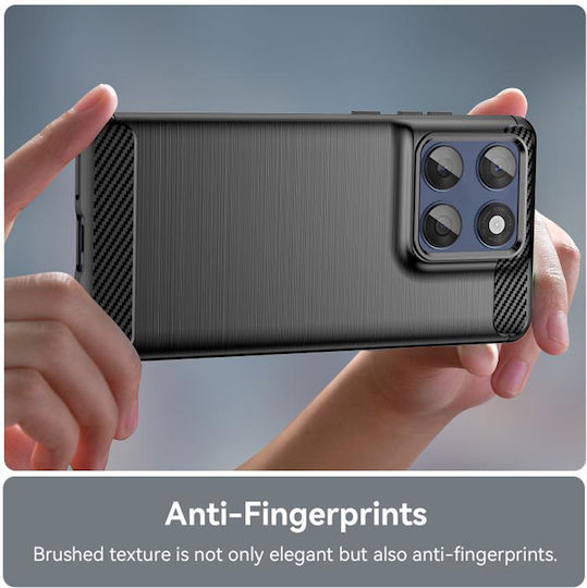 Techsuit Carbon Back Cover Silicone Black (Motorola Edge 60 Fusion)
