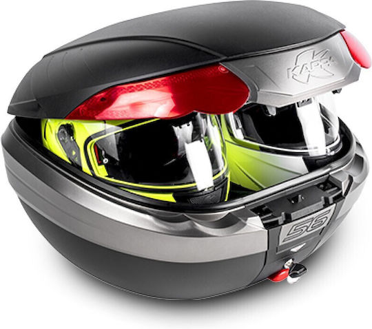 Kappa Moto K56N Monokey Motorrad-Topcase mit Rote Reflexstreifen 56lt Schwarze