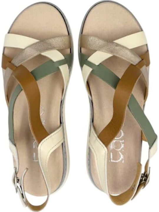 Women's Flat Sandals Anatomic with Strap in Gold Color
