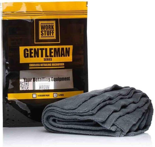 Work Stuff Gentleman Basic Πανιά Μικροϊνών Στεγνώματος Αυτοκινήτου 350gsm Γκρι 40x40cm 5τμχ