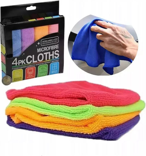 Verk Group Car Microfiber Cleaning Cloths for Car Windows 30x30cm 4 Pieces