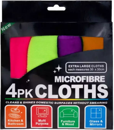 Verk Group Car Microfiber Cleaning Cloths for Car Windows 30x30cm 4 Pieces