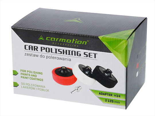 Σετ Σφουγγαριών Γυαλίσματος Carmotion 3x125mm Προσαρμογέα M14