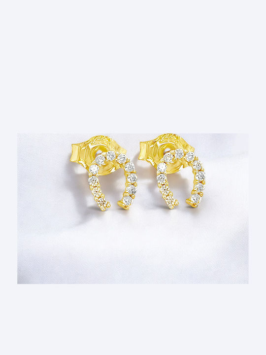 Xryseio Kids Earrings Studs with Stones from Gold 9K