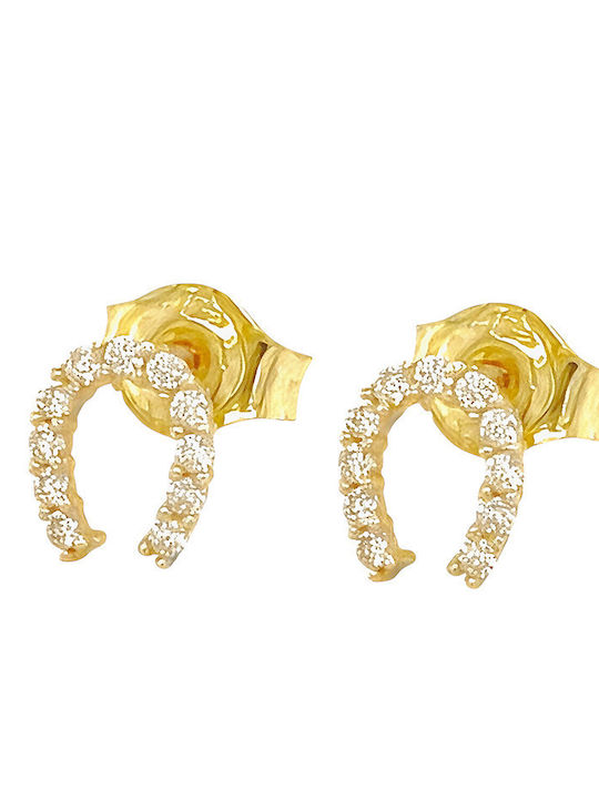 Xryseio Kids Earrings Studs with Stones from Gold 9K