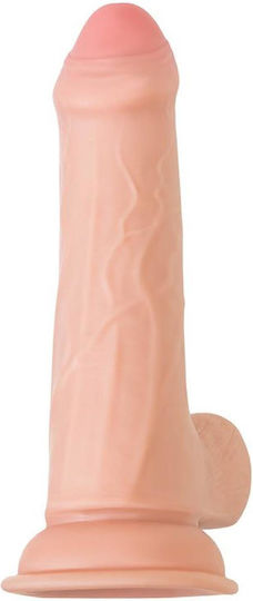 Dildo realist cu Testicule și Ventuză Roz 18.5cm