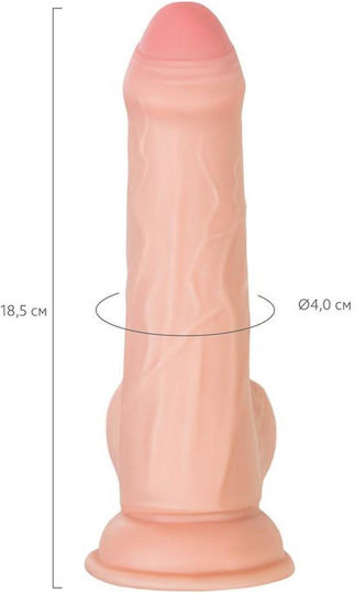 Dildo realist cu Testicule și Ventuză Roz 18.5cm
