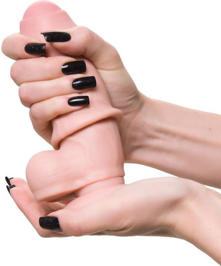 Realistisches Dildo mit Hoden und Saugnapf Fleisch 17cm