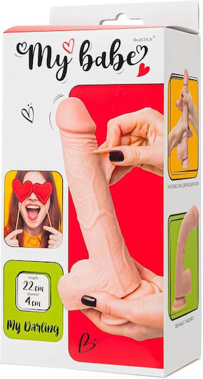 Realistisches Dildo mit Hoden und Saugnapf Rosa 22cm