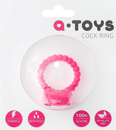 Вибриращ пръстен за ерекция A-toys пенис вибриращ силиконов розов Ø3.5 см