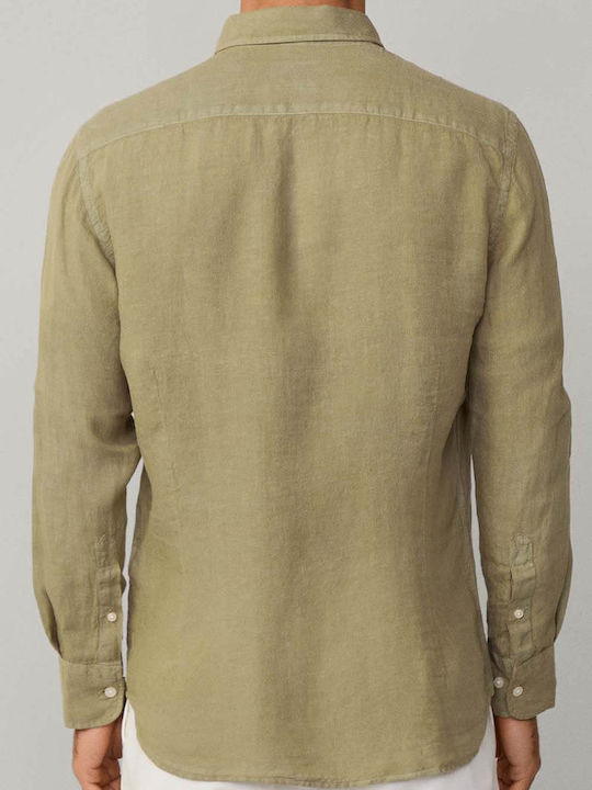 Hackett Λινό Πουκάμισο Light Khaki