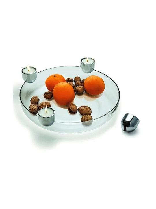 Philippi Arena Candle Holder suitable for Tealights Glass 4 Seats in Transparent Color With Bases 30x30cm 1pcs