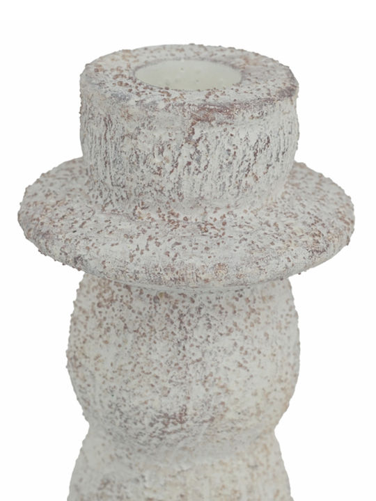 Artekko Candle Holder Concrete in White Color 7.5x16.5x16.5cm 1pcs