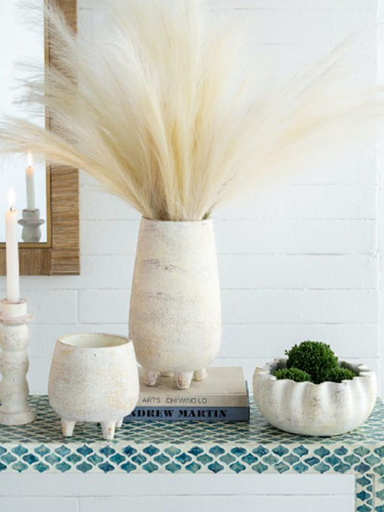 Artekko Candle Holder Concrete in White Color 7.5x16.5x16.5cm 1pcs