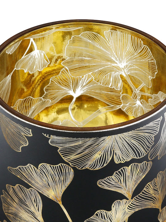 ArteLibre Ginkgo Σετ Κηροπήγια Γυάλινα σε Μαύρο Χρώμα 7x7x7εκ. 10τμχ