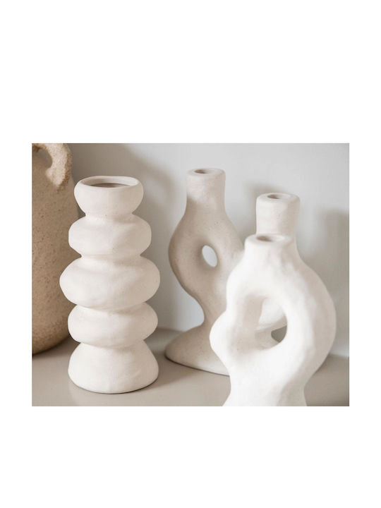 Candle Holder Kea Ah-ax24030 10.5x7x17.5cm White Andrea House Ceramic
