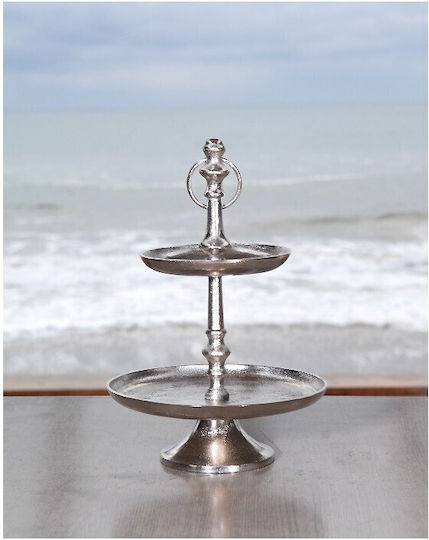 Φοντανιέρα Glas mit Deckel 25x25cm Silber