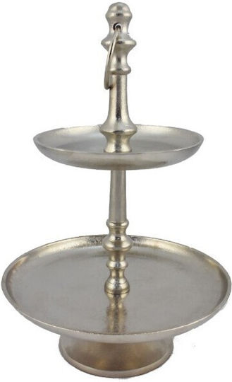 Φοντανιέρα Glas mit Deckel 25x25cm Silber