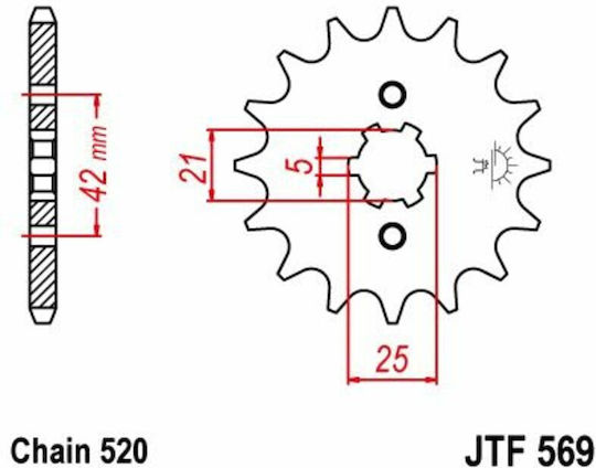 JT Sprockets Pinion față pentru Yamaha YZ 250 - YZ 250